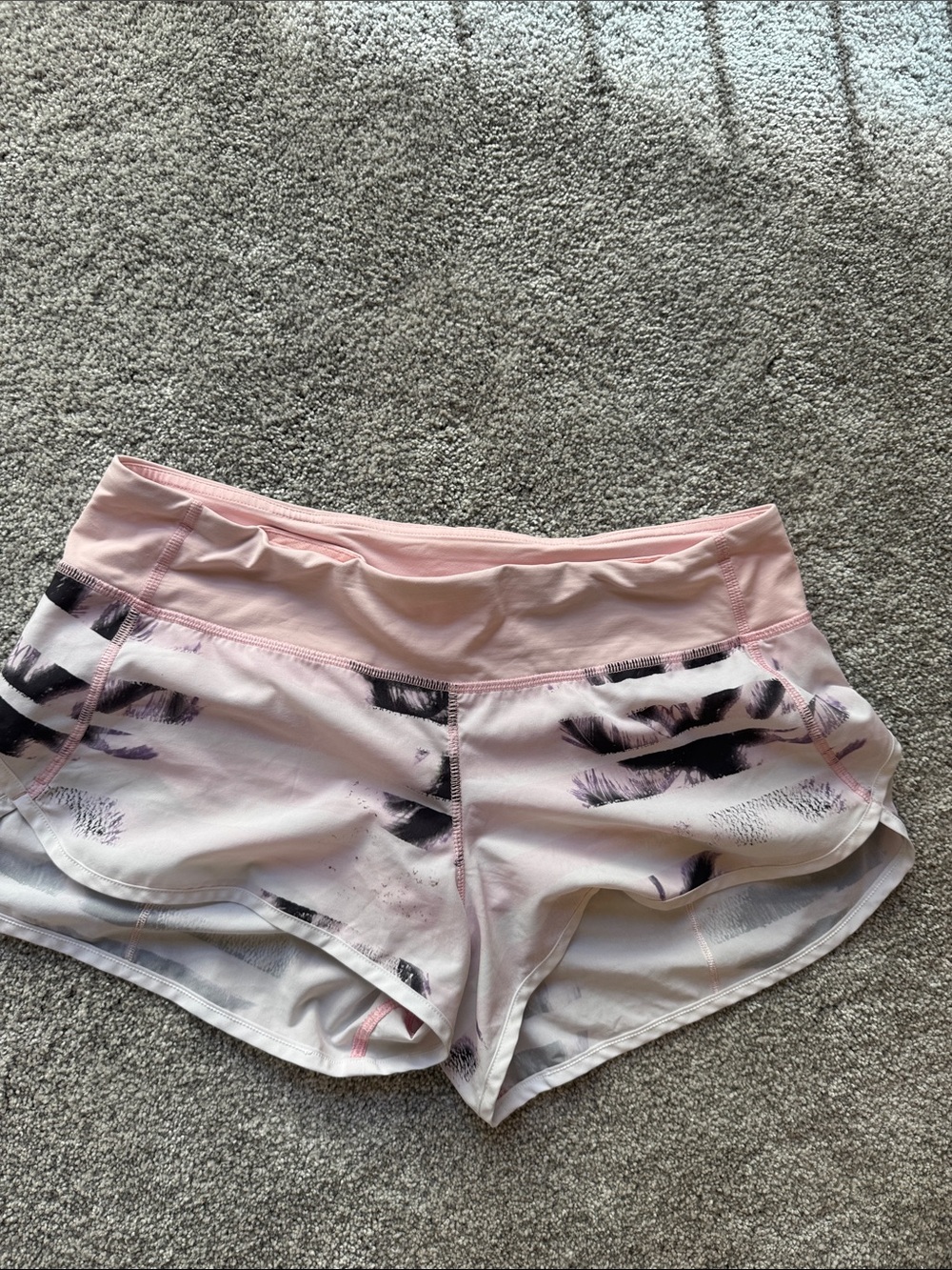lululemon athletica Pink and Black Printed Athletic Shorts